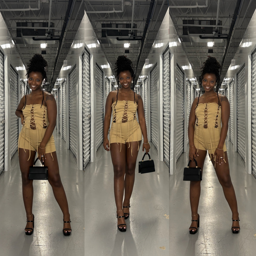 Leave It To Me || Romper (Taupe)